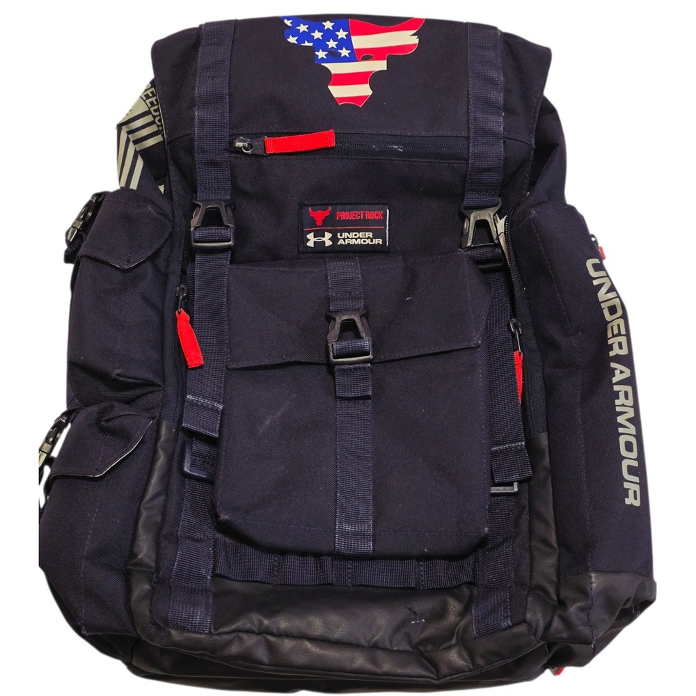 Under Armour Project Rock Regiment Backpack Blue 1353719-410 UA Laptop Bag